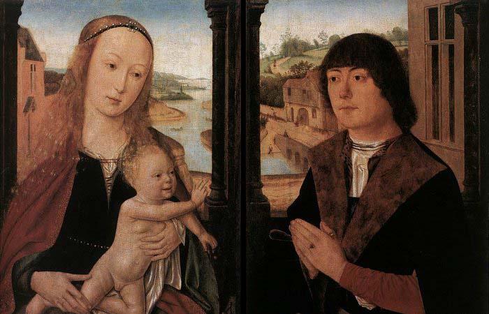 unknow artist Diptych with a Man at Prayer before the Virgin and Child